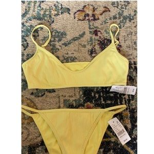 Yellow ribbed Pacsun bikini